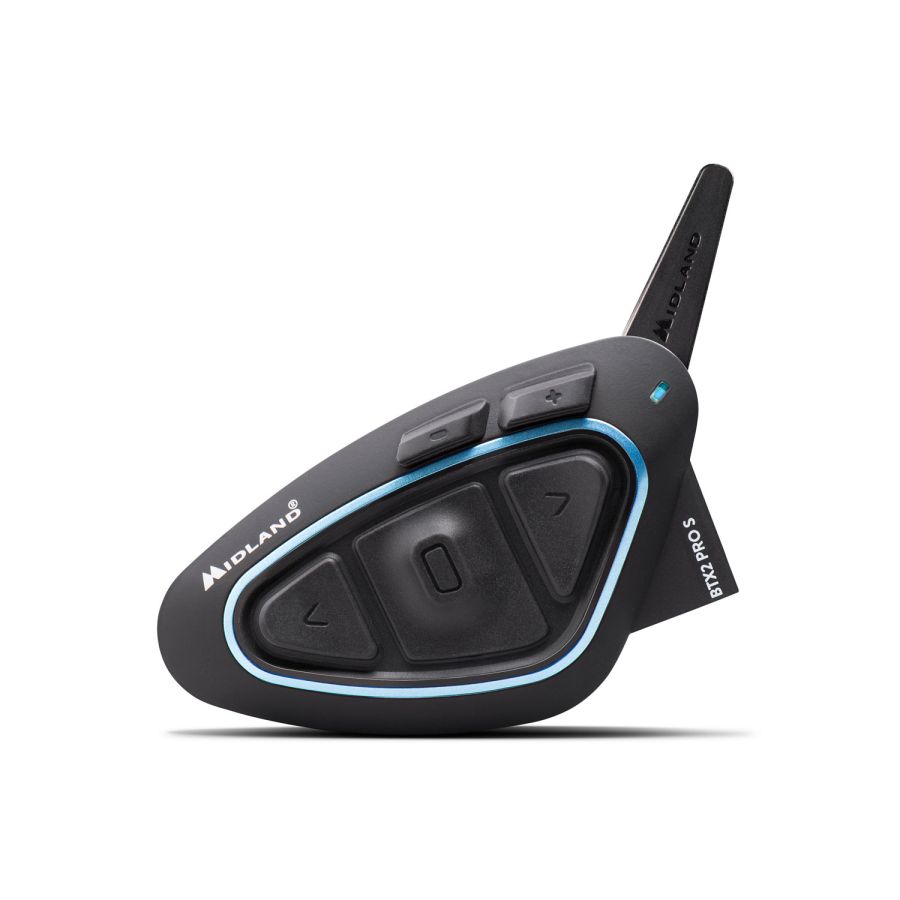 Midland BTX2 Pro S – Interfono Bluetooth Singolo Con Altoparlante Hi-Fi, Batteria Da 23 Ore E AGC