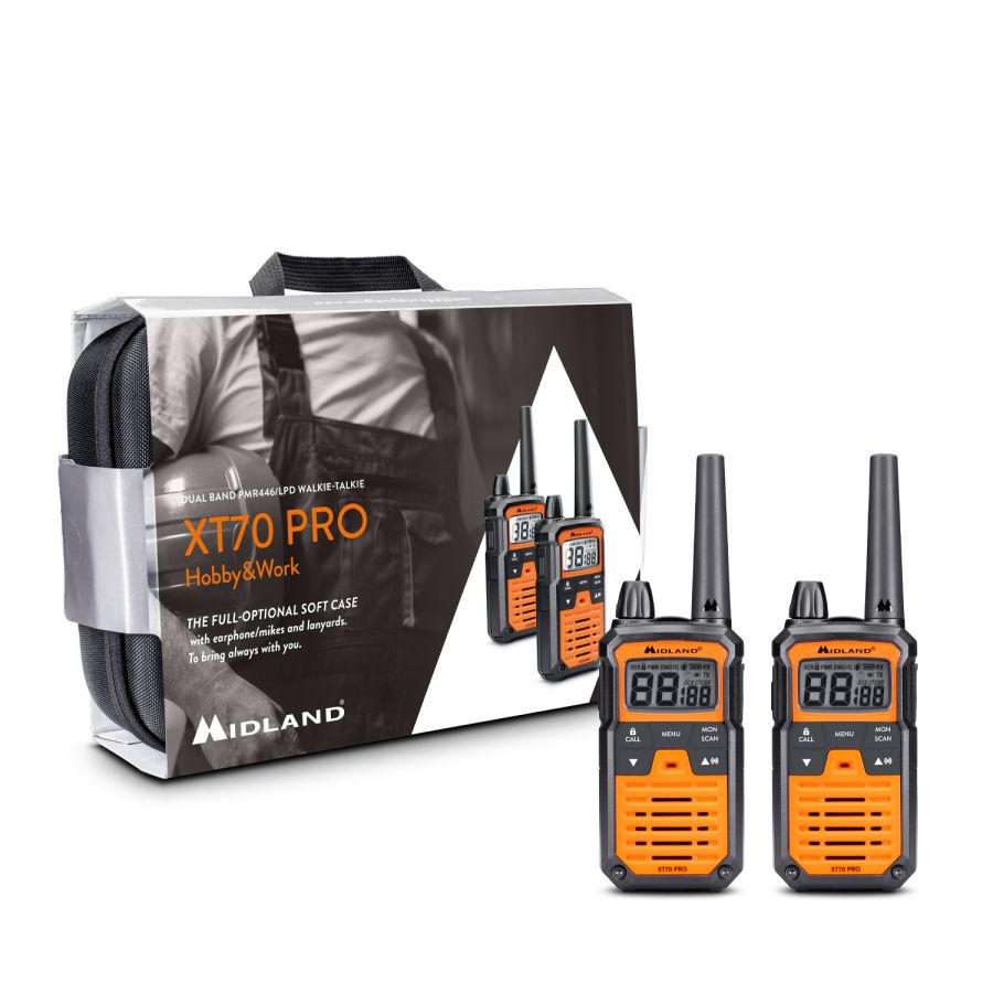 Radio Walkie Talkie Midland XT10 Pro - PMR446 Senza Licenza, 4km Di Portata, 20h Autonomia - Colorati Per Bambini