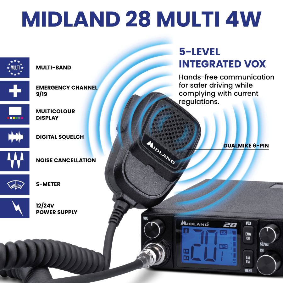 28 Midland CB Multi 4W