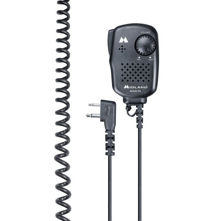 Microfono PTT Midland MA29 Secure TX – 2 Pin, Filtro Antirumore, Altoparlante HD, Cavo In Fibra Intrecciata, Per Radio Midland