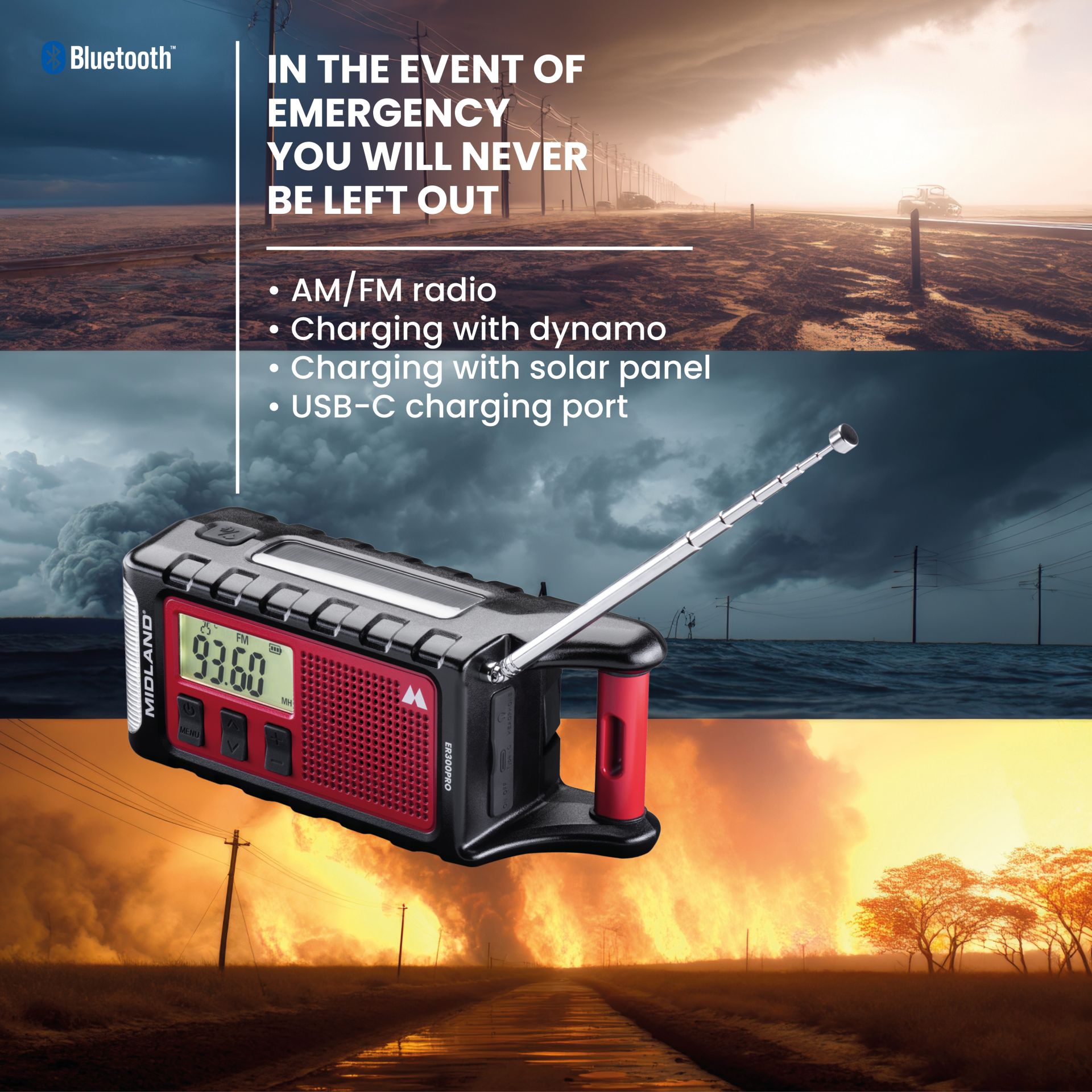 ER 300 Pro la Radio d’emergenza Bluetooth