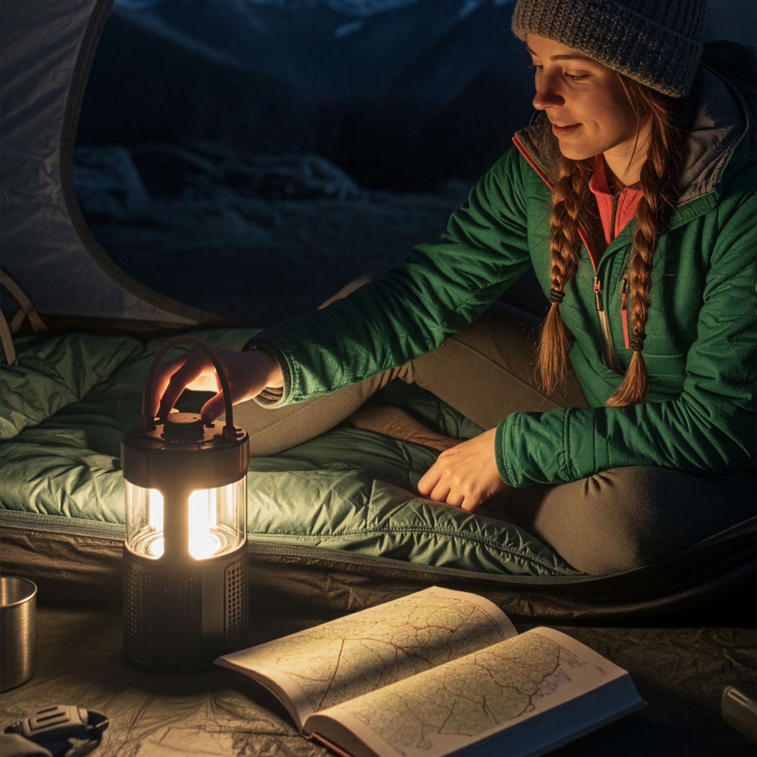 ER LANTERN Lanterna Led con cassa bluetooth