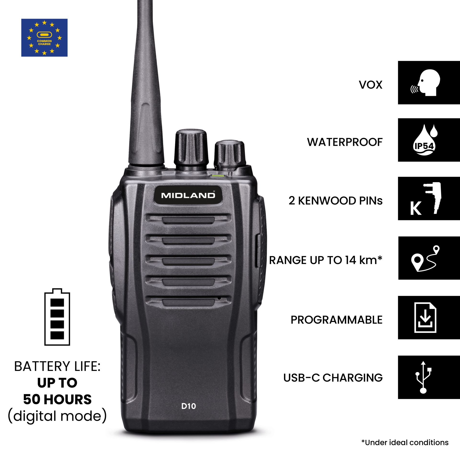 D10 Midland's first PMR446-DMR446 digital/analogue radio