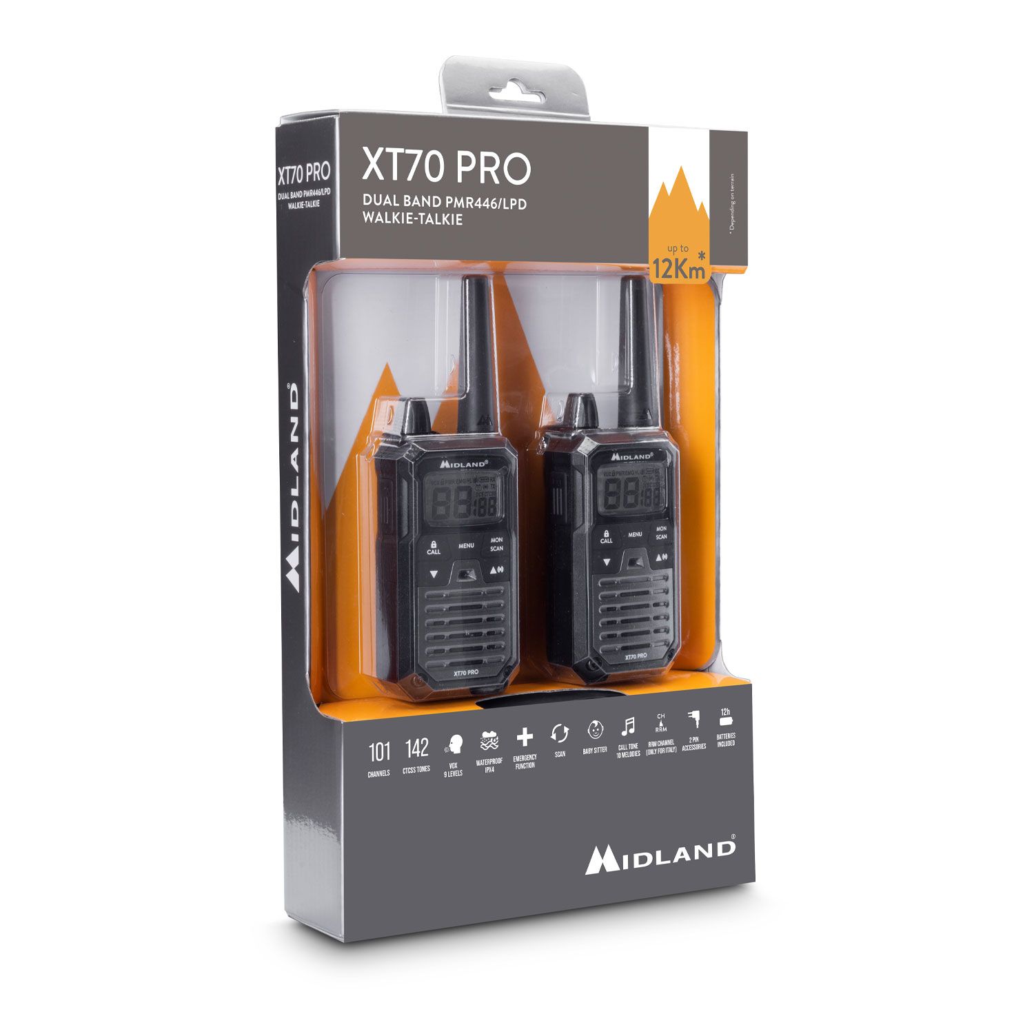 Midland XT30 Camo Walkie Talkie - Doppio Set Mimetico, 16 Canali, 6 Km Portata, Ricarica USB - Foto 8
